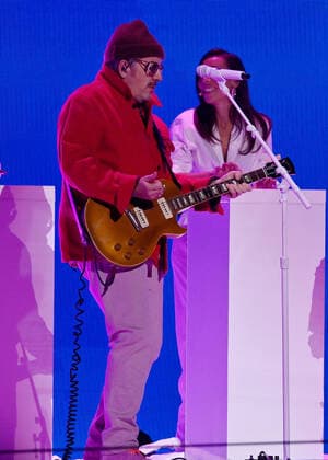 Elvis Costello performs during the 23rd annual Latin Grammy Awards at the Michelob Ultra Arena at Mandalay Bay Resort and Casino in Las Vegas, Nevada on Thursday, November 17, 2022.  LAV20221117076 JIMxRUYMEN