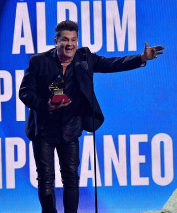 Carlos Vives accepts the Best Contemporary Tropical Album award for Cumbiana II onstage during the 23rd annual Latin Grammy Awards at the Michelob Ultra Arena at Mandalay Bay Resort and Casino in Las Vegas, Nevada on Thursday, November 17, 2022.  LAV20221117750 JIMxRUYMEN
