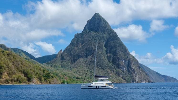 Pitons moutains of Saint Lucia, St. Lucia Caribbean Sea with Pitons Pitons mountains of Saint Lucia, St. Lucia Caribbean Sea with Pitons on a beautiful summer day Copyright: xZoonar.com FokkexBaarssenx 18967622
