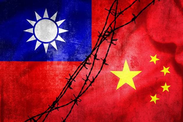 Grunge flags of Taiwan and China divided by barb wire illustration Grunge flags of Taiwan and China divided by barb wire illustration, concept of tense relations between Taiwan and China Copyright: xZoonar.com DaliborxBrlekx 19166603