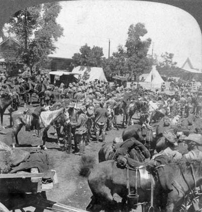 RECORD DATE NOT STATED Arrival of General Cronje at Modder River as a prisoner of war, South Africa, Boer War, 1901. Artist: Underwood & Underwood Copyright:xThexPrintxCollector HeritagexImagesx IMAGO ,2547552 ! ACHTUNG: AUFNAHMEDATUM GESCHÄTZT!  Copyright:ThexPrintxCollector HeritagexImagesx IMAGO