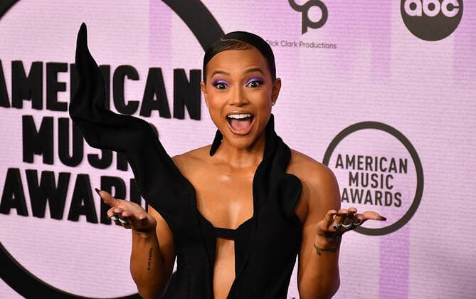 Karrueche Tran attends the 2022 American Music Awards at Microsoft Theater on November 20, 2022 in Los Angeles, California. Photo: Casey Flanigan imageSPACE MediaPunch Copyright: ximageSPACEx