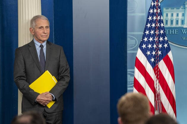 Dr. Antony Fauci, Chief Medical Advisor to the President of United States, and Dr. Ashish Jha, MD, MPH, coordinator, White House COVID-19 Response, speak at the daily briefing at the White House in Washington, DC on Tuesday, November 22, 2022.  WAP20221122502 KenxCedeno