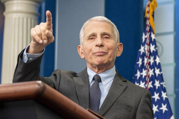 Dr. Antony Fauci, Chief Medical Advisor to the President of United States, and Dr. Ashish Jha, MD, MPH, coordinator, White House COVID-19 Response, speak at the daily briefing at the White House in Washington, DC on Tuesday, November 22, 2022.  WAP20221122507 KenxCedeno