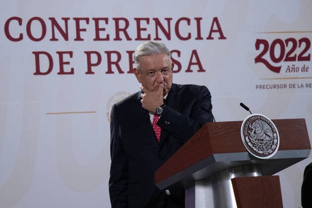 Mexican President Lopez Obrador Briefing Conference November 22, 2022, Mexico City, Mexico. Mexican President, Andres Manuel Lopez Obrador, presented at his morning briefing conference, among other issues, his disagreements with Argentine President Alberto Fernandez at National Palace. On November 22, 2022 in Mexico City. (Photo by Alex Dalton Eyepix Group) Copyright: xAlexxDalton xEyepixxGroupx AD_22112022_81856