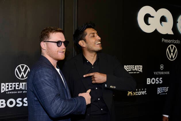 GQ Men Of tHe Year Black Carpet November 22, Mexico City, Mexico: Saul Alvarez ˜El Canelo™ and Tenoch Huerta attend the black carpet of the GQ Men Of The Year Awards at Proyecto Publicol Prim. on November 22, 2022 in Mexico City, Mexico. (Photo by Carlos Tischler Eyepix Group) Copyright: xCarlosxTischler xEyepixxGroupx CT_22112022_82066
