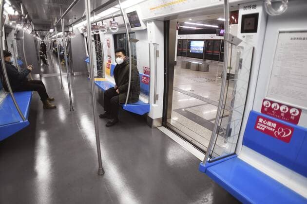 Scene in Beijing A subway is empty in Beijing on Nov. 24, 2022, as the Chinese government maintains the zero-COVID-19 policy.  A14AA0001361384P