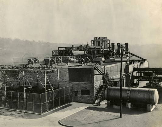 View of a factory, USA 1940s 