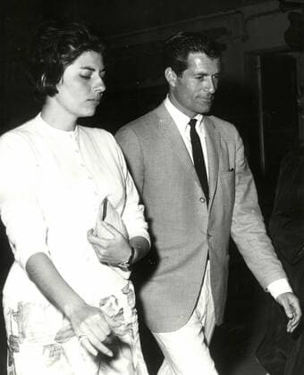 Empress Soraya Esfandiary-Bakhtiary of Iran and actor Hugh O Brien, Paraggi, Italy 1960s 