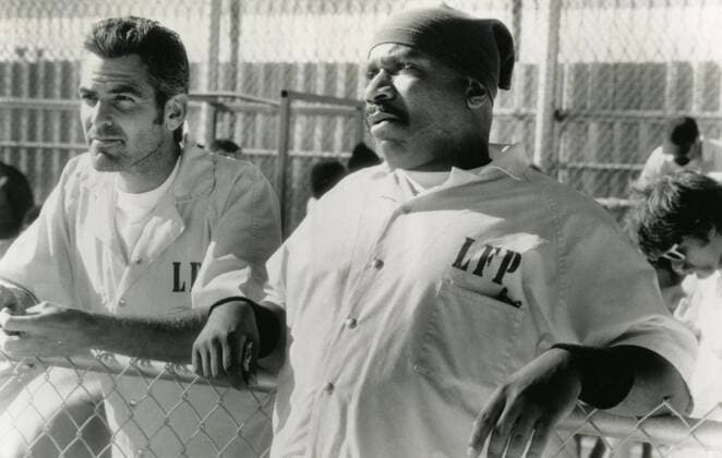 American actors George Clooney and Ving Rhames in the movie Out of Sight, USA 1998 