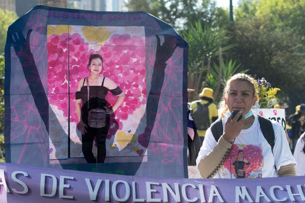November 25, 2022, Mexico City, Mexico City, Mexico: Thousands of women participate in the commemoration of the International Day for the Disappearance of Violence Against Women in Mexico..A new study reveals that of the 81,000 women and girls intentionally killed around the world last year, more than half died at the hands of their partners or other family members. The document is a terrible reminder that violence against women and girls is one of the most widespread human rights violations in the world, the UN publishes on its November 23, 2022 page. Mexico City Mexico - ZUMAn296 20221125_zip_n296_003 Copyright: xJorgexNunezx