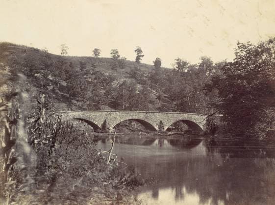 RECORD DATE NOT STATED Antietam Bridge, On the Sharpsburg and Boonsboro Turnpike, No. 1, September 1862, 1862. Creator: Alexander Gardner. Copyright:xHeritagexArt HeritagexImagesx IMAGO ,2778337 ! ACHTUNG: AUFNAHMEDATUM GESCHÄTZT!  Copyright:HeritagexArt HeritagexImagesx IMAGO