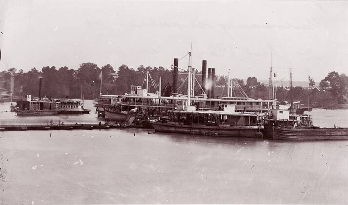 RECORD DATE NOT STATED Unloading Supplies at Port Royal, Virginia, 1861-65. Creator: Andrew Joseph Russell. Copyright:xHeritagexArt HeritagexImagesx IMAGO ,2778402 ! ACHTUNG: AUFNAHMEDATUM GESCHÄTZT!  Copyright:HeritagexArt HeritagexImagesx IMAGO