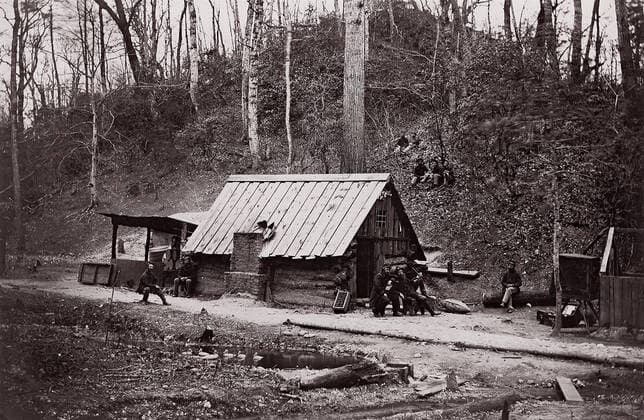 RECORD DATE NOT STATED A Union Station on the James River Established for Extracting Gunpowder from Confederate ..., 1864. Creator: Egbert Guy Fowx. Copyright:xHeritagexArt HeritagexImagesx IMAGO ,2778690 ! ACHTUNG: AUFNAHMEDATUM GESCHÄTZT!  Copyright:HeritagexArt HeritagexImagesx IMAGO