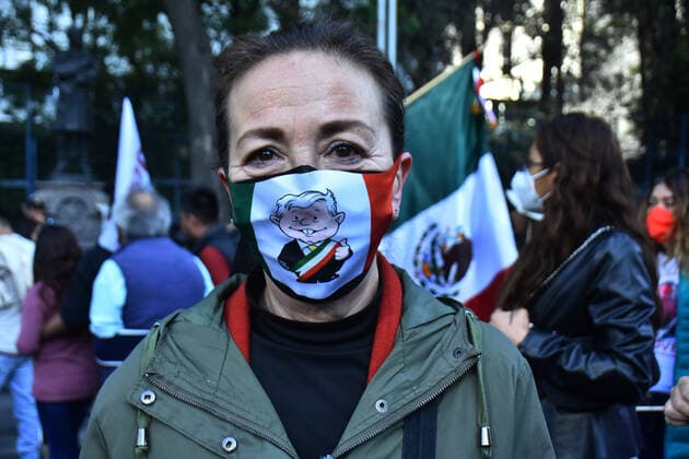 Mexico™s President Heads March of Transformation November 27, 2022, Mexico City, Mexico: Persons join during the March of Transformation in support of the Mexican President Andres Manuel Lopez Obrador at the Angel of Independence towards the Zocalo, prior to Lopez Obrador 4th Government Report. on November 27, 2022 in Mexico City, Mexico. (Photo by Carlos Tischler Eyepix Group) Copyright: xCarlosxTischler xEyepixxGroupx CT_27112022_82551