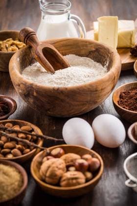 Variation of baking ingredients for Christmas cookies and cake Variation of baking ingredients for Christmas cookies and cake Copyright: xZoonar.com IngridxBalabanovax 13006267