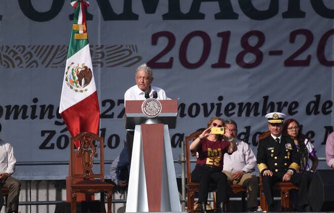 Mexican President Lopez Obrador 4-Year Government Report November 27, 2022, Mexico City, Mexico: Mexican President, Andres Manuel Lopez Obrador, gave his 4-year Government Report. After that he led the march that left the Ãngel de la Independencia to the Zocalo in Mexico City. on November 27, 2022 in Mexico City, Mexico. (Photo by Marco Rodriguez Eyepix Group) Copyright: xMarcoxRodriguezx xEyepixxGroupx MR_27112022_82664