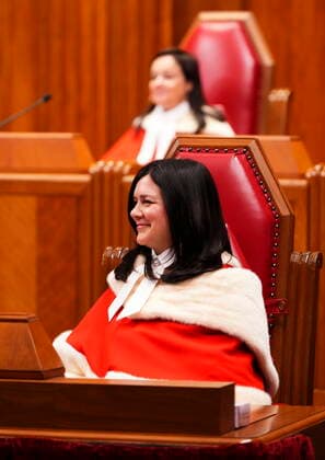 November 28, 2022, Ottawa, ON, Canada: Justice Michelle O Bonsawin is welcomed during a ceremony at the Supreme Court of Canada in Ottawa, on Monday, Nov. 28, 2022. O Bonsawin is the first Indigenous judge to be appointed to the Supreme Court of Canada. Ottawa Canada  - ZUMAc35_ 20221128_zaf_c35_068 Copyright: xSeanxKilpatrickx