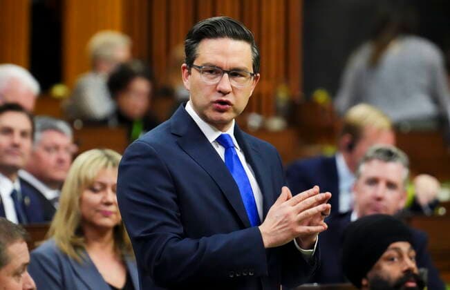 November 28, 2022, Ottawa, ON, Canada: Conservative Leader Pierre Poilievre stands during question period in the House of Commons on Parliament Hill in Ottawa, on Monday, Nov. 28, 2022. Ottawa Canada  - ZUMAc35_ 20221128_zaf_c35_086 Copyright: xSeanxKilpatrickx
