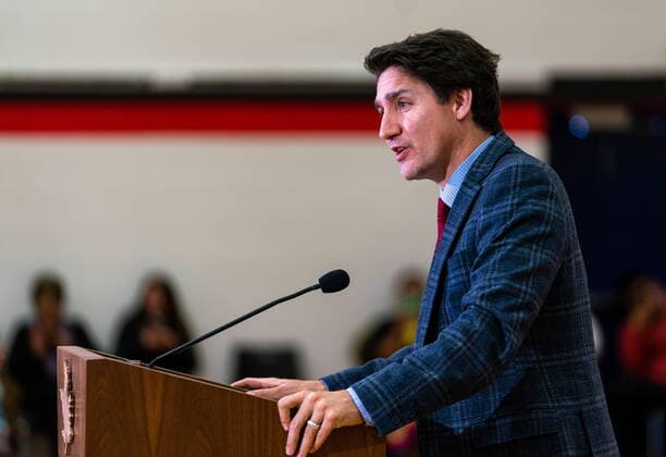 November 28, 2022, James Smith Cree Nation, SK, Canada: Prime Minister Justin Trudeau speaks to members of the media at James Smith Cree Nation, Sask., Monday, Nov. 28, 2022. James Smith Cree Nation Canada  - ZUMAc35_ 20221128_zaf_c35_107 Copyright: xHeywoodxYux