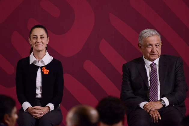November 28, 2022, Mexico city, Mexico: Mexico City Head Government Claudia Sheinbaum Pardo and MexicoÃ¢â‚¬â ¢s President Andres Manuel Lopez Obrador during the ceremony of the National Sports Awards at National Palace on November 28, 2022 in Mexico City, Mexico. Mexico City Mexico - ZUMAe321 20221128_zia_e321_016 Copyright: xCarlosxTischler xEyepixxGroupx