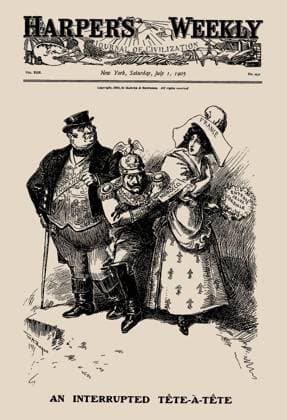 RECORD DATE NOT STATED An Interrupted T?te-?-t?te (Harper s Weekly), 1905. Creator: Rogers, William Allen (1854-1931). Copyright:x?xFinexArtxImages HeritagexImagesx IMAGO ,2854448 ! ACHTUNG: AUFNAHMEDATUM GESCHÄTZT!  Copyright:?xFinexArtxImages HeritagexImagesx IMAGO