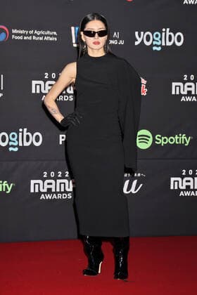 South Korean dancer Monica attends a red carpet event of the 2022 MAMA(Mnet Asian Music Awards) in Osaka, Japan on Wednesday, November 30, 2022.  TKP2022113012 KEIZOxMORI