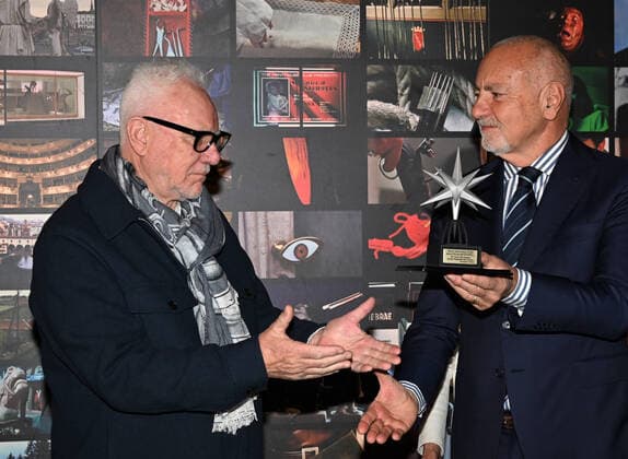 Torinoi,Italy Torino Film Festival 40th edition photocall Malcolm McDowell receives the Stella della Mole award In the picture:Malcolm McDowell receives the Stella della Mole award,Enzo Ghigo president of the National Cinema Museum  Copyright: xNickxZonnax xipa-agency.netx xNickxZonnax IPA_IPA34816486