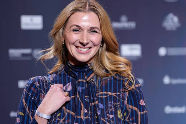 15 German Sustainability Award in Duesseldorf Andrea Gerhard the actress, presenter and podcaster in portrait on the red carpet at the 15 German Sustainability Award at the Maritim Hotel in Duesseldorf Duesseldorf North Rhine Westphalia Germany