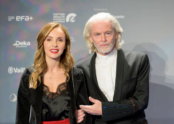 Hermann BUEHLBECKER, entrepreneur, with Giovanna MORENO German Sustainability Award ceremony on 02 12 2022 in Duesseldorf Germany