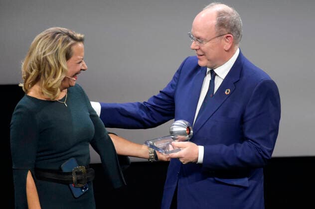 Antje Boetius and Prince Albert II of Monaco at the presentation of the 15 German Sustainability Award 2022 at the Maritim Hotel Düsseldorf, 02 12 2022 Foto:xF.xKernx xFuturexImage
