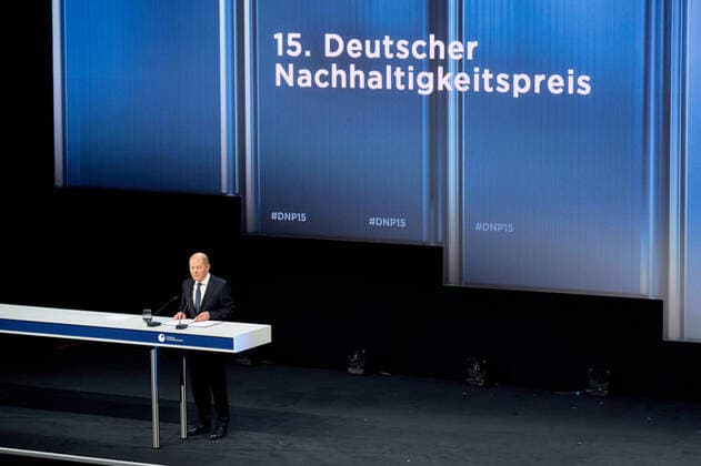 German Sustainability Award 2022 Federal Chancellor Olaf Scholz at the German Sustainability Award ceremony at the Maritim Hotel in Düsseldorf Copyright: xEventpressxGolejewskix