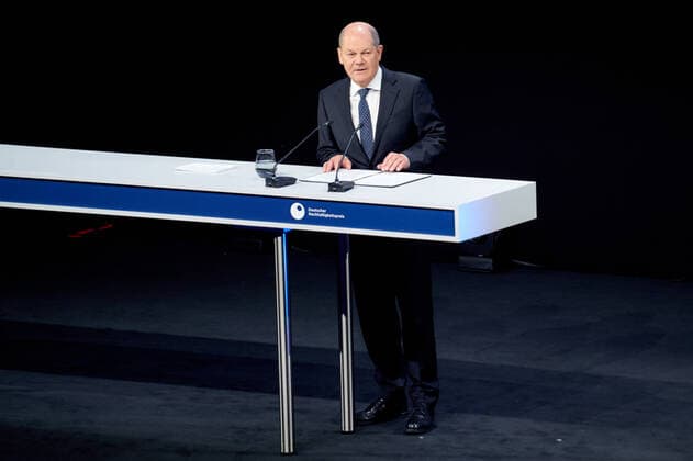 German Sustainability Award 2022 Federal Chancellor Olaf Scholz at the German Sustainability Award ceremony at the Maritim Hotel in Düsseldorf Copyright: xEventpressxGolejewskix