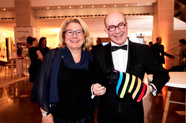 German Sustainability Award 2022 Svenja Schulze with husband Andrea Arcais on the red carpet at the presentation of the German Sustainability Award at the Maritim Hotel in Düsseldorf Copyright: xEventpressxGolejewskix