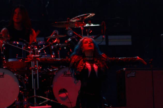 Hell And Heaven Metal Fest December 02, 2022, Toluca, Mexico: Alissa White-Gluz vocalist of Swedish death metal Arch Enemy, performs on the Hell stage during the Hell and Heaven Metal Fest at Pegasus forum. on December 2, 2022 in Toluca, Mexico. (Photo by Carlos Santiago Eyepix Group) Copyright: xCarlosxSantiago xEyepixxGroupx CS_02122022_82886