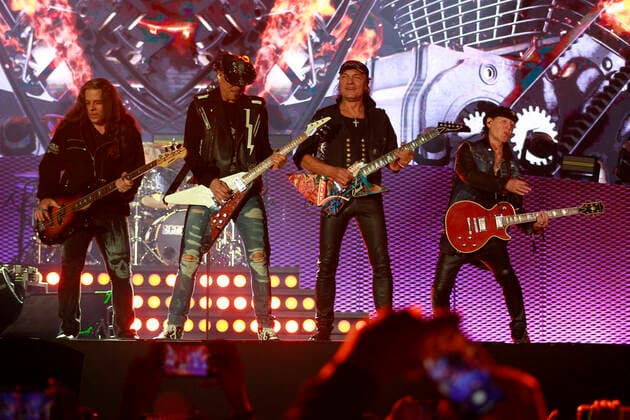 Hell And Heaven Metal Fest December 02, 2022, Toluca, Mexico: (L-R) PaweÅ‚ MÄÖciwoda, Rudolf Schenker, Matthias Jabs,Klaus Meine of the German heavy metal band Scorpions , perform on the Hell stage during the Hell and Heaven Metal Fest at Pegasus forum. on December 2, 2022 in Toluca, Mexico. (Photo by Carlos Santiago Eyepix Group) Copyright: xCarlosxSantiago xEyepixxGroupx CS_02122022_82922