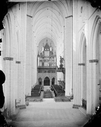 RECORD DATE NOT STATED View towards the organ stand, Uppsala Cathedral, Uppsala 1886. View towards the organ stand, Uppsala Cathedral, Uppsala 1886 Copyright: xpiemagsx upplpie13012022-11 !ACHTUNG AUFNAHMEDATUM GESCHÄTZT!
