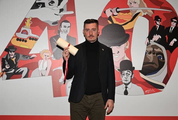 Torinoi,Italy Torino Film Festival 40th edition photocall awards ceremony In the picture:PAMFIR director Dmytro Sukholytkyy Sobchuk Achille Valdata Award  Copyright: xNickxZonnax xipa-agency.netx xNickxZonnax IPA_IPA34882880