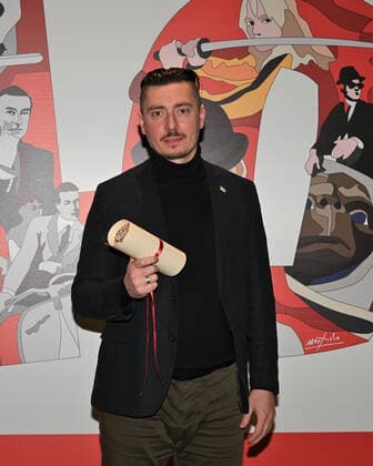 Torinoi,Italy Torino Film Festival 40th edition photocall awards ceremony In the picture:PAMFIR director Dmytro Sukholytkyy Sobchuk Achille Valdata Award  Copyright: xNickxZonnax xipa-agency.netx xNickxZonnax IPA_IPA34882897