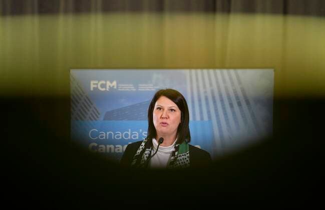 December 5, 2022, Ottawa, ON, Canada: Gatineau Mayor France Belisle takes part in a new conference as the the Federation of Canadian Municipalities Big City Mayors meet in Ottawa on Monday, Dec. 5, 2022. Ottawa Canada  - ZUMAc35_ 20221205_zaf_c35_037 Copyright: xSeanxKilpatrickx