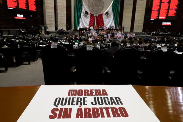Mexiko, Abstimmung über Wahlrechtsreform December 6, 2022, Mexico City, Mexico: The Chamber of Deputies of Mexico during the session on the opinion of the electoral political reform in the Chamber of Deputies of Mexico in Mexico City. on December 6, 2022 in Mexico City, Mexico. Mexico City Mexico - ZUMAe321 20221207_zia_e321_052 Copyright: xLuisxBarronx