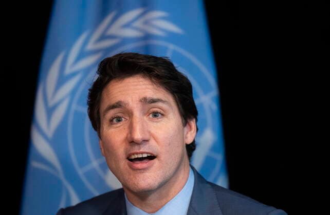 Kanada, Justin Trudeau empfämgt UN-Generalsekretär Antonio Guterres in Montreal December 7, 2022, Montreal, PQ, Canada: Prime Minister Justin Trudeau delivers remarks prior to a bilateral meeting with Secretary-General of the United Nations Antonio Guterres in Montreal, on Wednesday, December 7, 2022. Montreal Canada  - ZUMAc35_ 20221207_zaf_c35_038 Copyright: xPaulxChiassonx