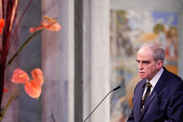 Oslo 20221210 Jan Ratchinskij, who represents the Russian organization Memorial, gives his Nobel lecture during the awarding of the Nobel Peace Prize for 2022 in Oslo City Hall on Saturday POOL Oslo Norway xx,  Copyright: xJavadxParsax TufTID2syZI