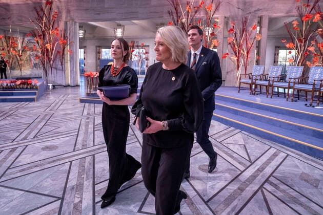 Oslo 20221210 Oleksandra Matviytsyuk, who represents the Ukrainian organization Center for Civil Liberties CCL, gives her Nobel lecture during the awarding of the Nobel Peace Prize for 2022 in an Oslo townhouse on Saturday POOL Oslo Norway xx,  Copyright: xJavadxParsax jJtbiw_TSSI