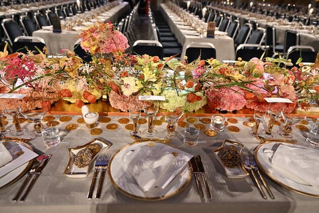 STOCKHOLM 20221210 The setting of the table of honor for the Nobel banquet in Stockholm City Hall on Saturday STOCKHOLM Sweden x10030x,  Copyright: xJonasxEkströmer TTx NOBEL 2022 BANKETTEN