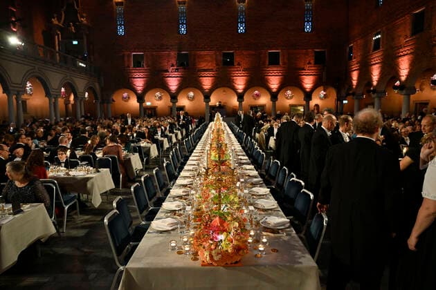 STOCKHOLM 20221210 The setting during the Nobel Banquet in the City Hall in Stockholm on Saturday STOCKHOLM Sweden x10050x,  Copyright: xPontusxLundahl TTx NOBEL 2022 BANKETTEN