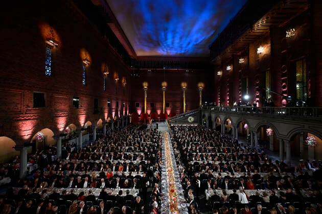STOCKHOLM 20221210 The Nobel Banquet in the City Hall in Stockholm on Saturday STOCKHOLM Sweden x10050x,  Copyright: xPontusxLundahl TTx NOBEL 2022 BANKETTEN