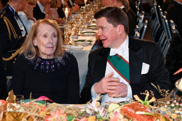 Nobel laureate in literature Annie Ernaux and Speaker of the Parliament Andreas NorlÃ nduring the Nobel Prize Banquet at the Town Hall in Stockholm, Sweden Saturday 10 December 2022 STOCKHOLM SWEDEN SCI x10030x,  Copyright: xJonasxEkstromer TTx SWEDEN NOBEL PRIZE BANQUET 2022