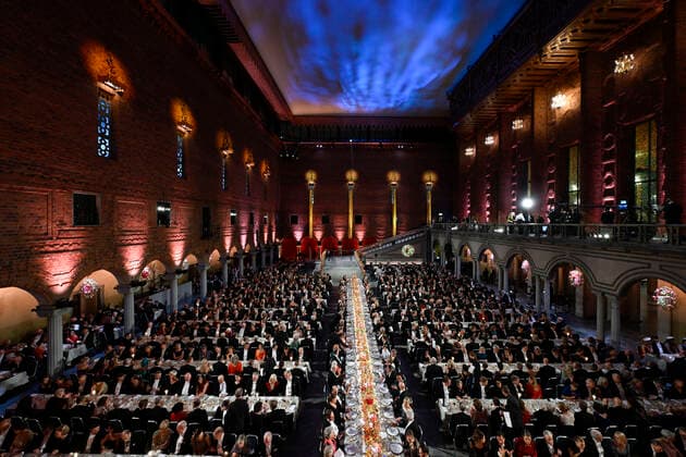 STOCKHOLM 20221210 The Nobel Banquet in the City Hall in Stockholm on Saturday STOCKHOLM Sweden x10050x,  Copyright: xPontusxLundahl TTx NOBEL 2022 BANKETTEN