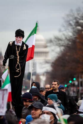 March for Iran on International Human Rights Day in Washington, DC An effigy of Ayatollah Ali Khamenei with a noose around his neck appears at a march against the Islamic regime in Iran on International Human RIghts Day. Demonstrators demanded justice for Mohsen Shekari, a 23-year-old man executed by the Islamic regime December 8 for blocking a street and allegedly injuring a soldier during a protest. Demonstrations in Iran that began in response to the death of Mahsa Amini have morphed into a movement against the regime, and protesters continue to demand a secular, democratic Iran. Washington DC United States  Copyright: xAllisonxBaileyx originalFilename: bailey-marchfor221210_npBmV.jpg